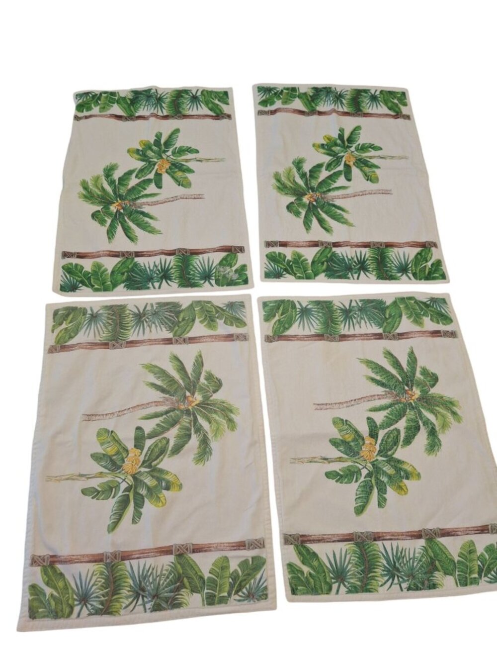 Set 4 Tropical Palm Tree Placemats Coastal Islandcore Resort Table Decor